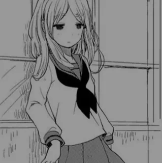 ➰ 9eb4f644 anime girl, school uniform, manga, cute, girl, window telegram sticker