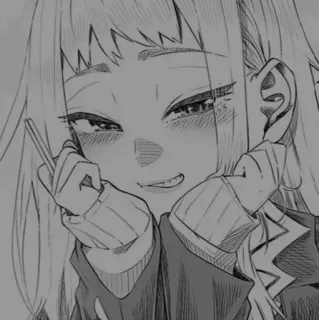 ➰ cdfcd0bf anime, manga, girl, smirk, cute, expression telegram sticker