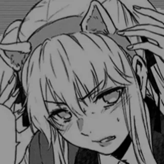 ➰ ffcbe185 anime, manga, cat ears, angry, girl, character telegram sticker
