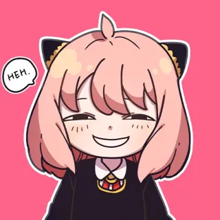 😏 154877a9 Anya Forger Spy x Family HEH. Anya, Spy x Family, anime, cartone animato, carino, Forger, Heh telegram sticker