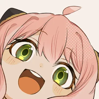 😃 16b2039f Anya Forger Spy x Family Anime, Cartone animato, Carino, Ragazza, Capelli rosa, Fanart, Anya, Spy x Family telegram sticker