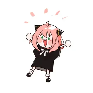 😃 45d4abfc Anya Forger Spy x Family Anime, Spy x Family, Anya Forger, Carino, Cartone animato, Personaggio, Fanart telegram sticker