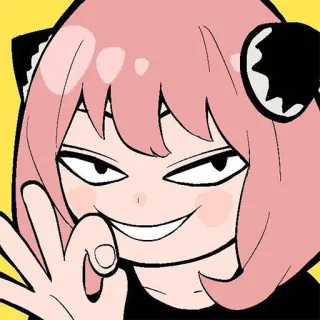 👌 9cdbc160 Anya Forger Spy x Family Anime, Personaggio, Spy x Family, Anya Forger, Smargiassa, Gesto OK telegram sticker
