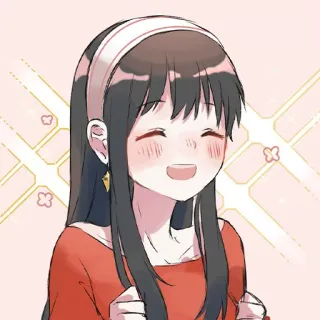 ☺️ c2797ef4 Yor Forger Spy x Family yor forger, spy x family, anime, cartone animato, donna, sorriso telegram sticker