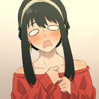 😢 cc1642f5 Yor Forger Spy x Family Anime, Yor Forger, Spy x Family, scioccato/a, Cartone animato telegram sticker