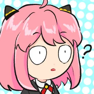 ❓ ddfd2cd5 Anya Spy x Family ? Anime, Domanda, Carino, Spy x Family, Anya Forger, Cartone animato telegram sticker