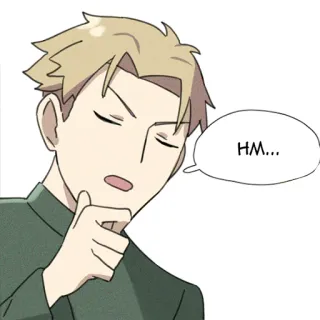 🤔 e27e1dfe HM... pensare, uomo, fumetto, espressione, riflessivo telegram sticker