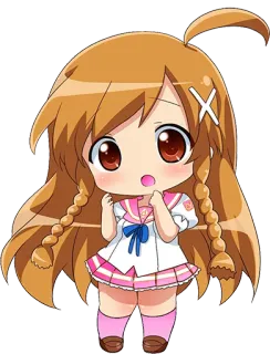 😮 09aaaa8a Chibi, Anime, Dziewczyna, Słodkie, Kreskówka, Postać whatsapp sticker