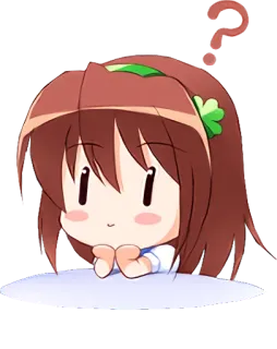 ❓ 11e43d41 Anime, Chibi, Słodkie, Znak zapytania whatsapp sticker