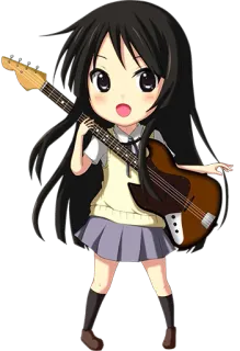 😃 529838b1 Anime, Chibi, Dziewczyna, Gitara, Muzyka, Kreskówka whatsapp sticker