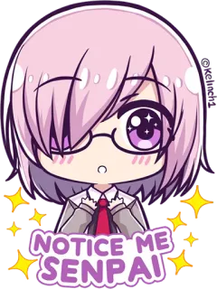 😍 6d0e901d NOTICE ME SENPAI Anime, Manga, Zauważ mnie, Senpai, Chibi, Słodkie whatsapp sticker