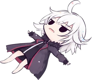 😒 ca62f739 Chibi, Anime, Manga, Postać, Słodki, Białe włosy whatsapp sticker