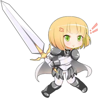 😠 ccbdbfe1 Anime, Manga, Chibi, Rycerz, Miecz, Zbroja whatsapp sticker