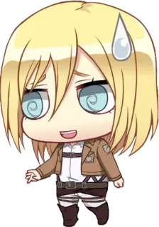 😅 de590b4b Historia Reiss Attack on Titan Anime, Chibi, Manga, Kreskówka whatsapp sticker
