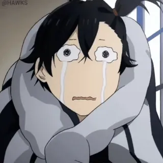 😭 d7e57a54 аниме, плач, грустный, слезы, эмоции, персонаж whatsapp sticker