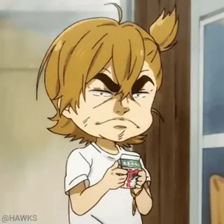 😑 f8a4151c @HAWKS Аниме, Персонаж, Мультфильм, Юмор, Смешно, Мем whatsapp sticker