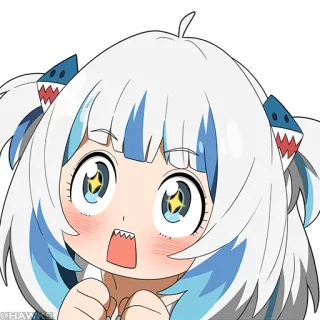 🤩 88d8b57e Gawr Gura アニメ, がうる・ぐら, VTuber, サメ, 可愛い, ちび whatsapp sticker