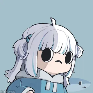 😧 9709e46f Gawr Gura アニメ, VTuber, がうる・ぐら, 可愛い, サメ whatsapp sticker