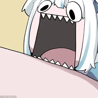 😠 c6246c27 @HAWKS アニメ, サメ, 叫び, ミーム, VTuber, がうる・ぐら whatsapp sticker