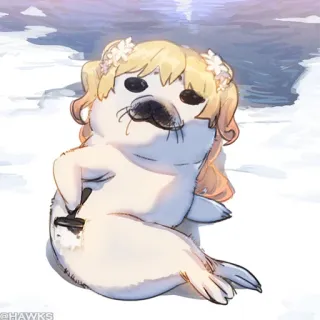 🦭 ea75daa9 @HAWKS アザラシ, 動物, 可愛い, ファンアート, かわいい, ちび, イラスト whatsapp sticker