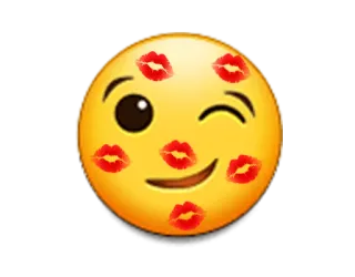 💋 00089082 表情符号, 亲吻, 眨眼, 脸, 爱, 喜爱 telegram sticker