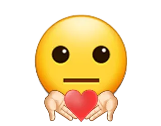 ™ 08a34aab 表情符号, 心, 爱, 手, 黄色, 关爱 telegram sticker