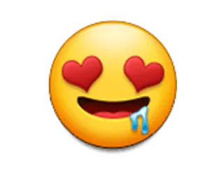🤤 2337b968 表情符号, 爱, 爱心眼, 流口水 telegram sticker