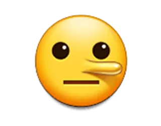 🤥 4d1b8691 表情符号, 长鼻子, 骗子, 虚假, 真相, 匹诺曹 telegram sticker