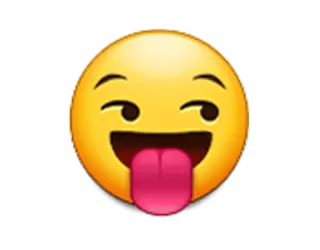 😝 762bfb68 表情符号, 舌头, 眨眼, 搞笑, 脸 telegram sticker