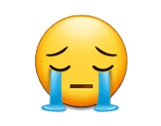 😔 7856ebba 表情符号, 哭, 伤心, 脸, 黄色 telegram sticker