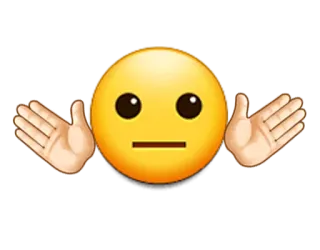 😐 7b644c2f 表情符号, 耸肩, 不确定, 手势, 困惑 telegram sticker