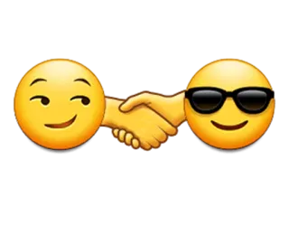 🤝 8541f2b0 表情符号, 握手, 交易, 协议, 眨眼表情, 太阳镜表情 telegram sticker