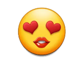 😍 d010c8de 表情符号, 爱, 心形眼, 亲吻, 感情, 浪漫 telegram sticker