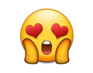 😍 e6751b2b 表情符号, 爱, 心形眼, 脸, 表情 telegram sticker