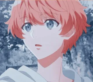 😀 35940f60 Chico anime, Pelo naranja, Ojos azules, Dibujo animado, Joven, Retrato whatsapp sticker