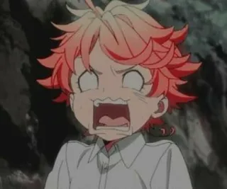😱 5a81d2ea Emma The Promised Neverland Anime, Reacción, Impactado, Divertido, Expresión, Dibujo animado whatsapp sticker