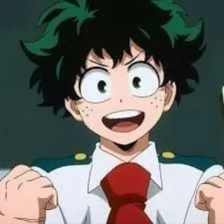 🙂 3533b5ad Izuku Midoriya My Hero Academia 动漫, 角色, 我的英雄学院, 绿谷出久, 德久, 漫画 telegram sticker