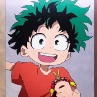 🙂 d614a3b8 Izuku Midoriya My Hero Academia 我的英雄学院, 动漫, 绿谷出久, 欧尔麦特, 少年, 超级英雄, 漫画 telegram sticker
