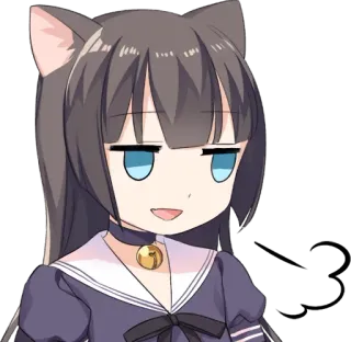 😏 46e0dbcd 애니메이션, 고양이 소녀, 능글, 만화, 귀여운 telegram sticker