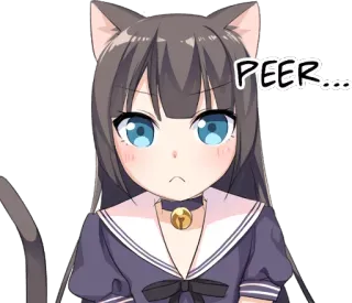 👀 551ab3eb PEER... 애니메이션, 고양이 소녀, 귀여운, 만화, 네코 telegram sticker