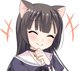 😄 c828291c 애니메이션, 고양이 소녀, 만화, 카와이, 네코, 귀여운, 스티커 telegram sticker
