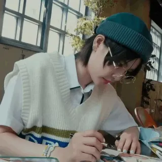 ☁️ 21983474 사람, 그림, 인물사진, 아티스트, 안경 telegram sticker