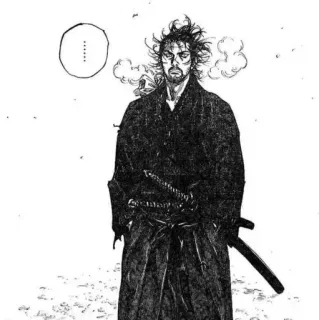 🤍 29e2a7e1 Miyamoto Musashi Vagabond Samurai, Manga, Spada, Musashi, Vagabond, Guerriero whatsapp sticker