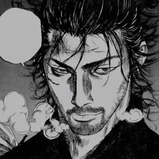 🖤 5ac7919a Miyamoto Musashi Vagabond Manga, Samurai, Vagabond, Miyamoto Musashi, Arti marziali whatsapp sticker
