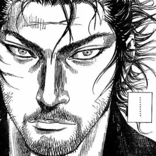 🤍 69015f0d Miyamoto Musashi Vagabond ....... Manga, Samurai, Guerriero, Spada, Storico whatsapp sticker