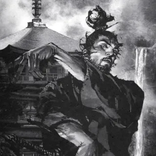 🤍 7520134b Miyamoto Musashi Vagabond Samurai, Spada, Katana, Storico, Manga, Guerriero whatsapp sticker