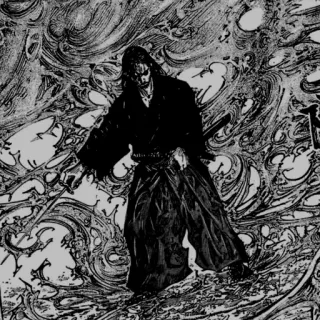 🤍 a9f86400 Miyamoto Musashi Vagabond Samurai, Spada, Manga, Guerriero, Storico, Giappone whatsapp sticker