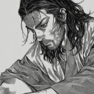 🖤 ff6bcbe3 Miyamoto Musashi Vagabond Anime, Manga, Samurai, Guerriero, Musashi whatsapp sticker