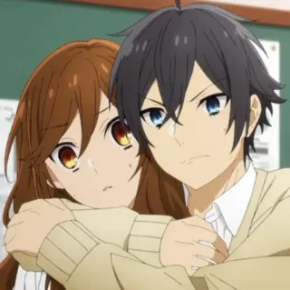 🫐 1ffb377e anime, couple, romance, hug, horimiya telegram sticker