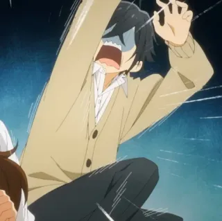 🌌 aff588b6 Miyamura Izumi Horimiya anime, horimiya, miyamura, scared, glass, manga telegram sticker